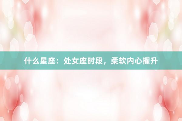什么星座：处女座时段，柔软内心擢升
