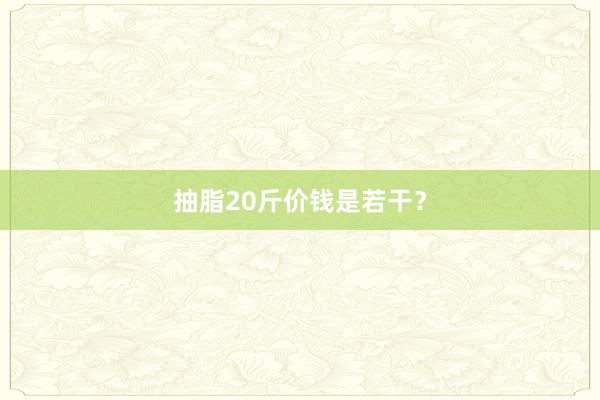 抽脂20斤价钱是若干？